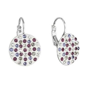 Náušnice bižuterie se Swarovski krystaly fialové kulaté 51033.3, provence, lavender,, violet,, crystal,crystal, ab,,, tanzanite