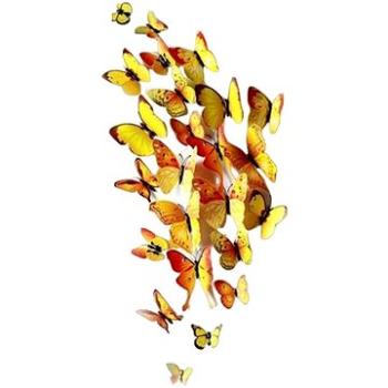Sada žlutých dekoračních motýlů 12ks (3D04)