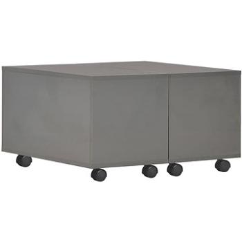 Konferenční stolek šedý vysoký lesk 60 × 60 × 35 cm dřevotříska (283723)