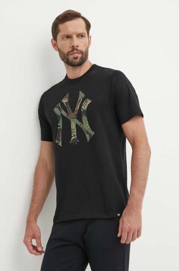 Bavlněné tričko 47 brand MLB New York Yankees černá barva, s potiskem, BB017TEMECH610489JK