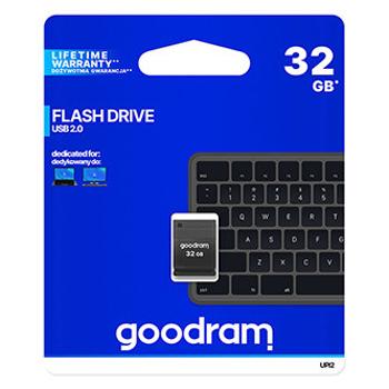 Goodram USB flash disk, USB 2.0, 32GB, UPI2, černý, UPI2-0320K0R11, USB A, s krytkou