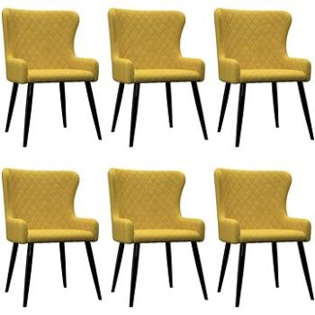 Jídelní židle 6 ks žluté samet (279172)