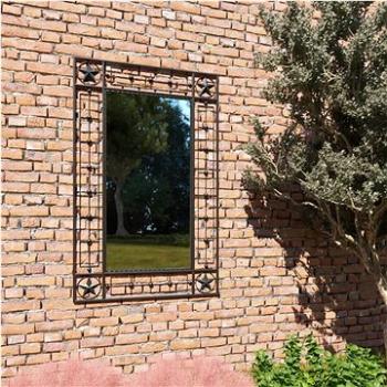Zahradní nástěnné zrcadlo obdélníkové 50 x 80 cm černé (275613)