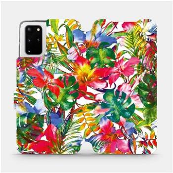 Flipové pouzdro na mobil Samsung Galaxy S20 Plus - MG07S Pestrobarevné květy a listy (5903516170883)