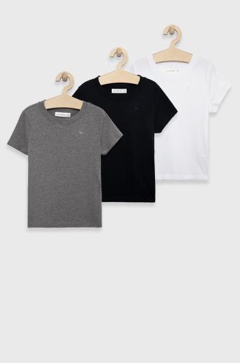 Dětské tričko Abercrombie & Fitch 3-pack šedá barva