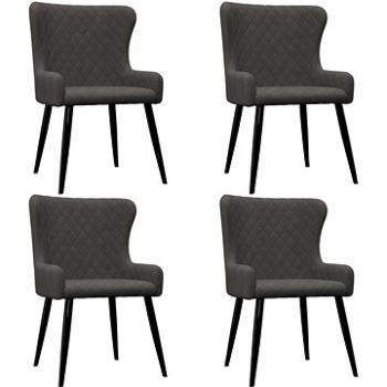 Jídelní židle 4 ks šedé samet (279165)