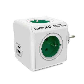 Rozbočovač PowerCube Original USB A+C PD 20 W, zelená