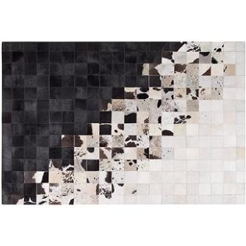 Kožený koberec černobílý 160x230 cm KEMAH, 160596 (beliani_160596)