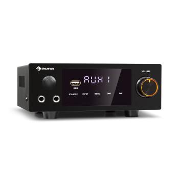 Auna AMP-2 DG, stereo HiFi zesilovač, 2x50 W, RMS, BT/USB, optický a koaxální digitální vstup