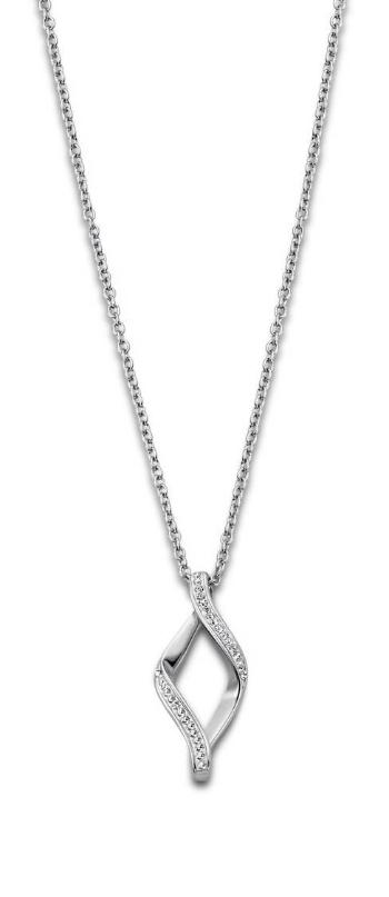 Lotus Style Jemný ocelový náhrdelník se zirkony Woman Basic LS1908-1/1