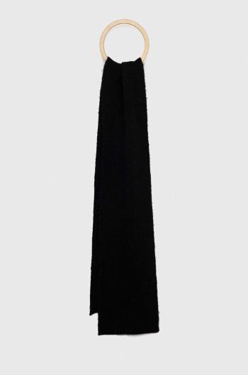 Dětský šátek z vlněné směsi United Colors of Benetton černá barva, hladký