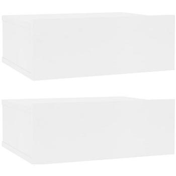 Nástěnné noční stolky 2 ks bílé 40 x 30 x 15 cm dřevotříska (800307)