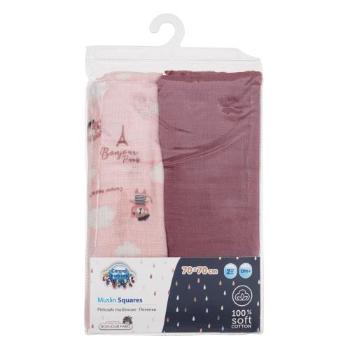 Canpol babies Bonjour Paris Muslin Squares Diapers Pink 2 ks látková plena pro děti