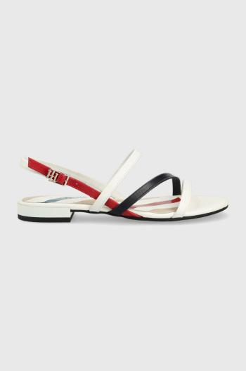 Kožené sandály Tommy Hilfiger dámské, bílá barva