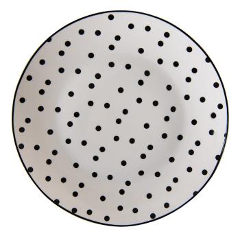 Porcelánový dezertní talířek s černými puntíky Black Dot - Ø 20*2 cm SDDP