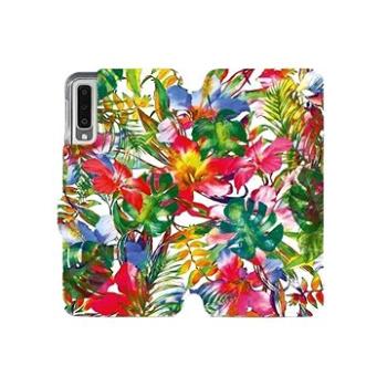 Flipové pouzdro na mobil Samsung Galaxy A7 2018 - MG07S Pestrobarevné květy a listy (5903226492688)