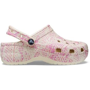 Crocs CLASSIC PLATFORM SNAKEPRINT CLOG W Dámské nazouváky, béžová, velikost 41/42