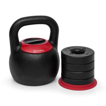 KLARFIT Adjustabell, nastavitelný kettlebell, 8/10/12/14/16 kg, černo/červený