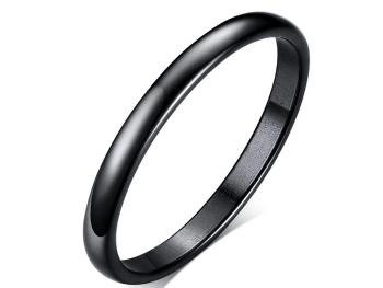 Ziskoun Decentní prsten z chirurgické oceli - Černý SR204 Velikost: 8