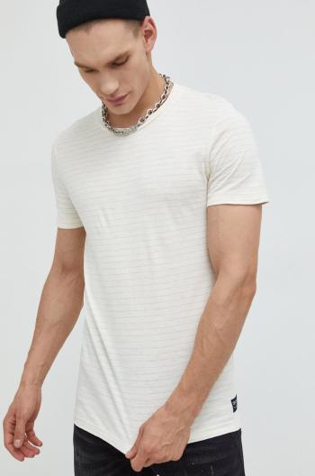 Bavlněné tričko Tom Tailor béžová barva