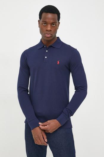 Tričko s dlouhým rukávem Polo Ralph Lauren tmavomodrá barva