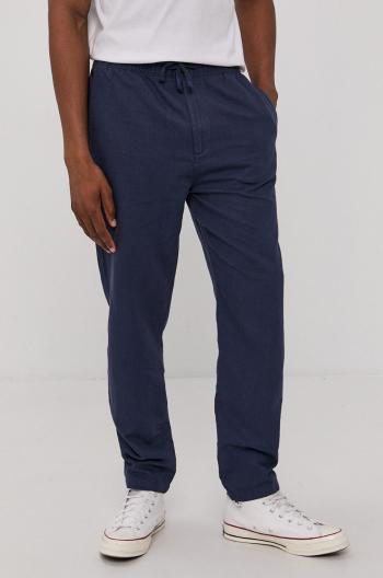 Kalhoty Superdry pánské, tmavomodrá barva, jednoduché