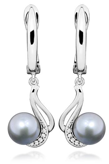JVD Stříbrné náušnice s říčními perlami SVLE0407SH8P600