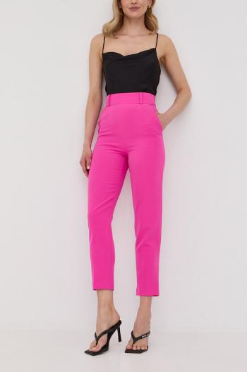 Kalhoty Nissa dámské, růžová barva, fason cargo, high waist