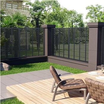 Lamelový plot WPC 170 × 170 cm šedý (49079)