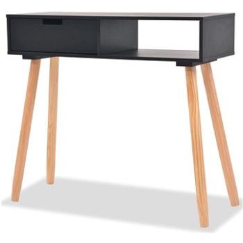 Konzolový stolek masivní borovice 80x30x72 cm černý (244738)