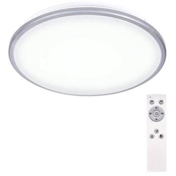 Solight LED stropní světlo Silver, kulaté, 24W, 1800lm, stmívatelné, dálkové ovládání (WO761)