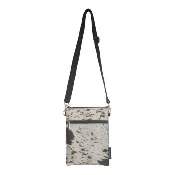 Béžovo černá kabelka z hovězí kůže Crossbody - 23*17*1cm IVCBVKZ