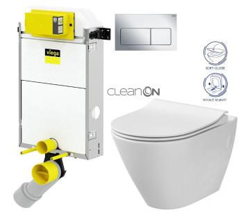VIEGA Presvista modul PURE pro WC včetně tlačítka Life5 CHROM + WC CERSANIT CLEANON CITY V771928 LIFE5CR CI1