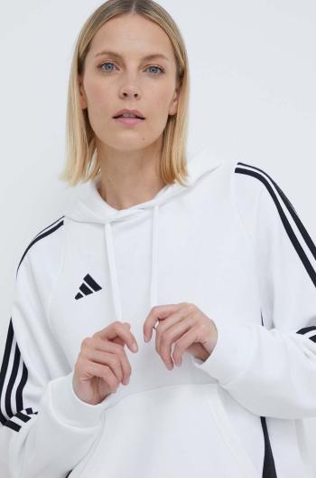 Tepláková mikina adidas Performance Tiro24 bílá barva, s kapucí, s aplikací, IR7508