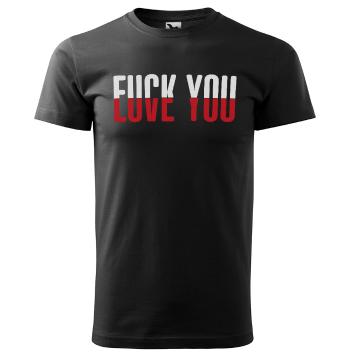 Tričko Fuck & Love (Velikost: 2XL, Typ: pro muže, Barva trička: Černá)