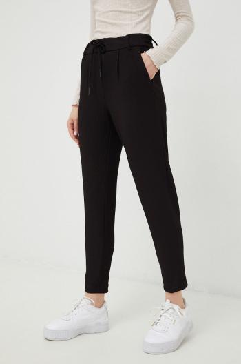 Kalhoty Only dámské, černá barva, přiléhavé, high waist