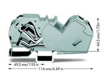 Průchodková svorka WAGO 785-601, osazení: L, pružinová svorka, 16 mm, šedá, 15 ks