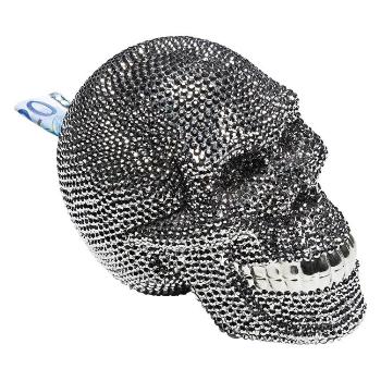 Kasička Skull Crystal Silver