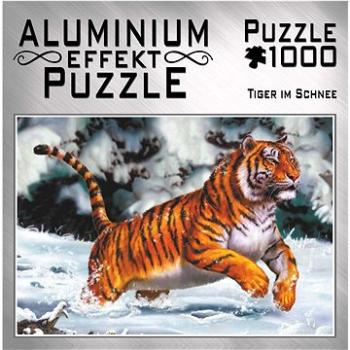 Metalické puzzle Tygr ve sněhu 1000 dílků (4260092647408)
