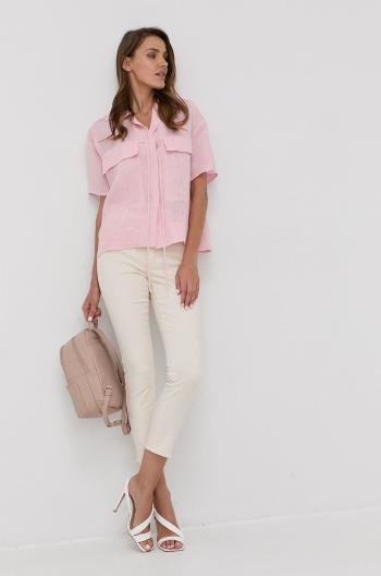 Košile Beatrice B dámská, růžová barva, relaxed, s klasickým límcem