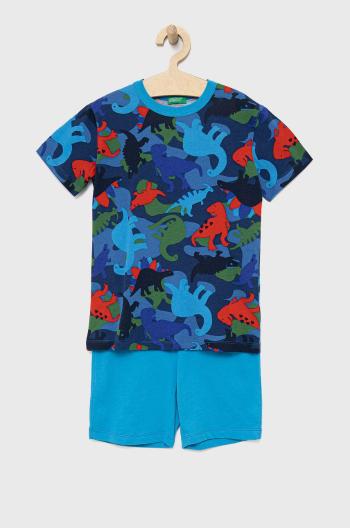 Dětské bavlněné pyžamo United Colors of Benetton tmavomodrá barva, vzorovaná