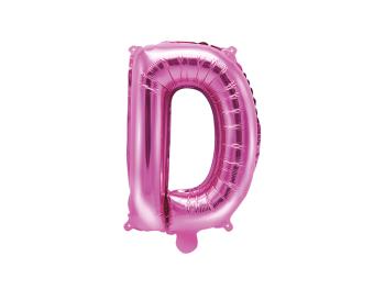 PartyDeco Fóliový balónek Mini - Písmeno D 35cm růžový