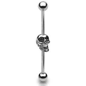Šperky4U Industrial piercing - lebka - ID01015-K