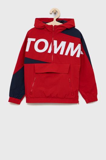 Dětská bunda Tommy Hilfiger červená barva