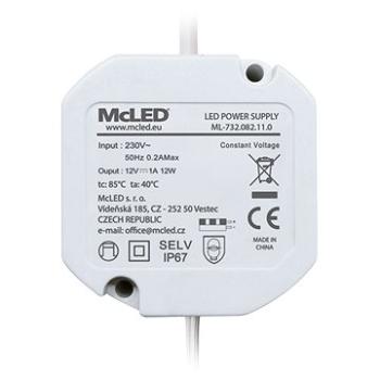 McLED Napájecí zdroj 12W, DC12V/1A, IP67, do elektroinstalační krabice (ML-732.082.11.0)