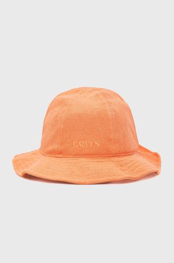 Bavlněná čepice Levi's oranžová barva, bavlněný