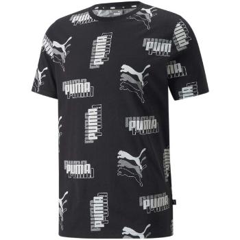 Puma POWER AOP TEE Pánské triko, černá, velikost S