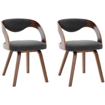 Jídelní židle 2 ks tmavě šedé ohýbané dřevo a textil (283103)