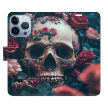 Flipové pouzdro iSaprio - Skull in Roses 02 - iPhone 13 Pro