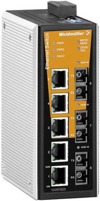 Průmyslový ethernetový switch Weidmüller, IE-SW-VL08MT-5TX-1SC-2SCS, 10 / 100 MBit/s